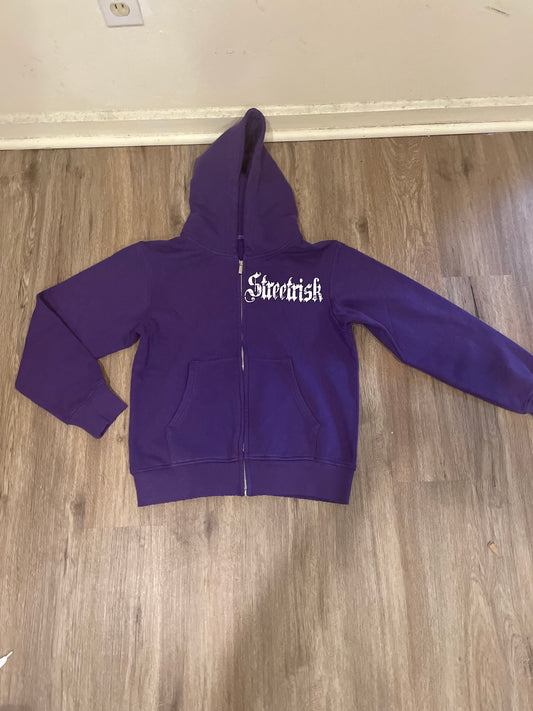 streetrisk distress hoodies purple